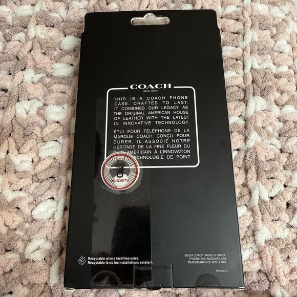 Coach iPhone 16 Pro Max MagSafe Protective Case Signature C  Pink Sparkle Ombré - Picture 4 of 5